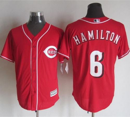 Reds #6 Billy Hamilton Red New Cool Base Stitched MLB Jersey - Click Image to Close